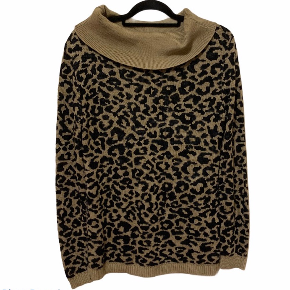 Cotton Emporium Leopard Print cowl neck Sz L